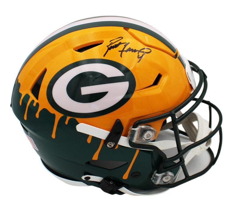 Brett Favre Signed Packers Full-Size Authentic On-Field Custom SpeedFlex Helmet (Radtke) at PristineAuction.com Brett Favre Signed Packers Full-Size Authentic On-Field Custom SpeedFlex Helmet (Radtke) at PristineAuction.com
