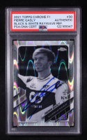Pierre Gasly Signed 2021 Topps Chrome F1 Black & White Raywave Refractor #30 (PSA) at PristineAuction.com