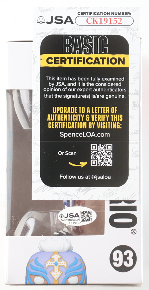 Rey Mysterio Signed "WWE" #93 Funko Pop! Vinyl Figure (JSA) at PristineAuction.com Rey Mysterio Signed "WWE" #93 Funko Pop! Vinyl Figure (JSA) at PristineAuction.com
