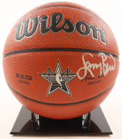 Larry Bird Signed All-Star Game Logo Basketball With Display Stand (PSA) at PristineAuction.com