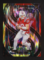 Drake Maye 2024 Select Prizm Red and Yellow Shock #113 RC at PristineAuction.com