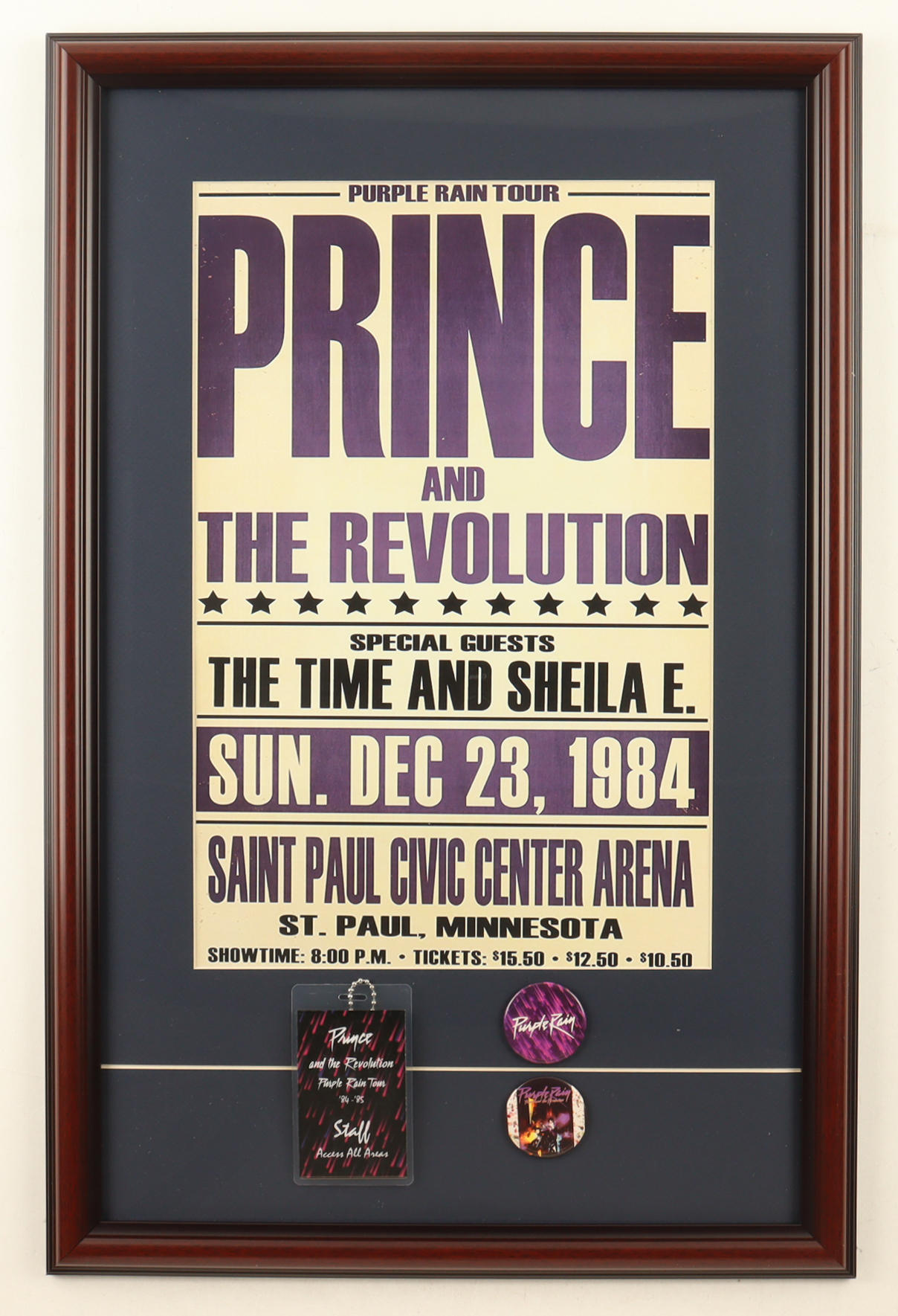 "Prince" Custom Framed Display With Lanyard and Pins at PristineAuction.com "Prince" Custom Framed Display With Lanyard and Pins at PristineAuction.com