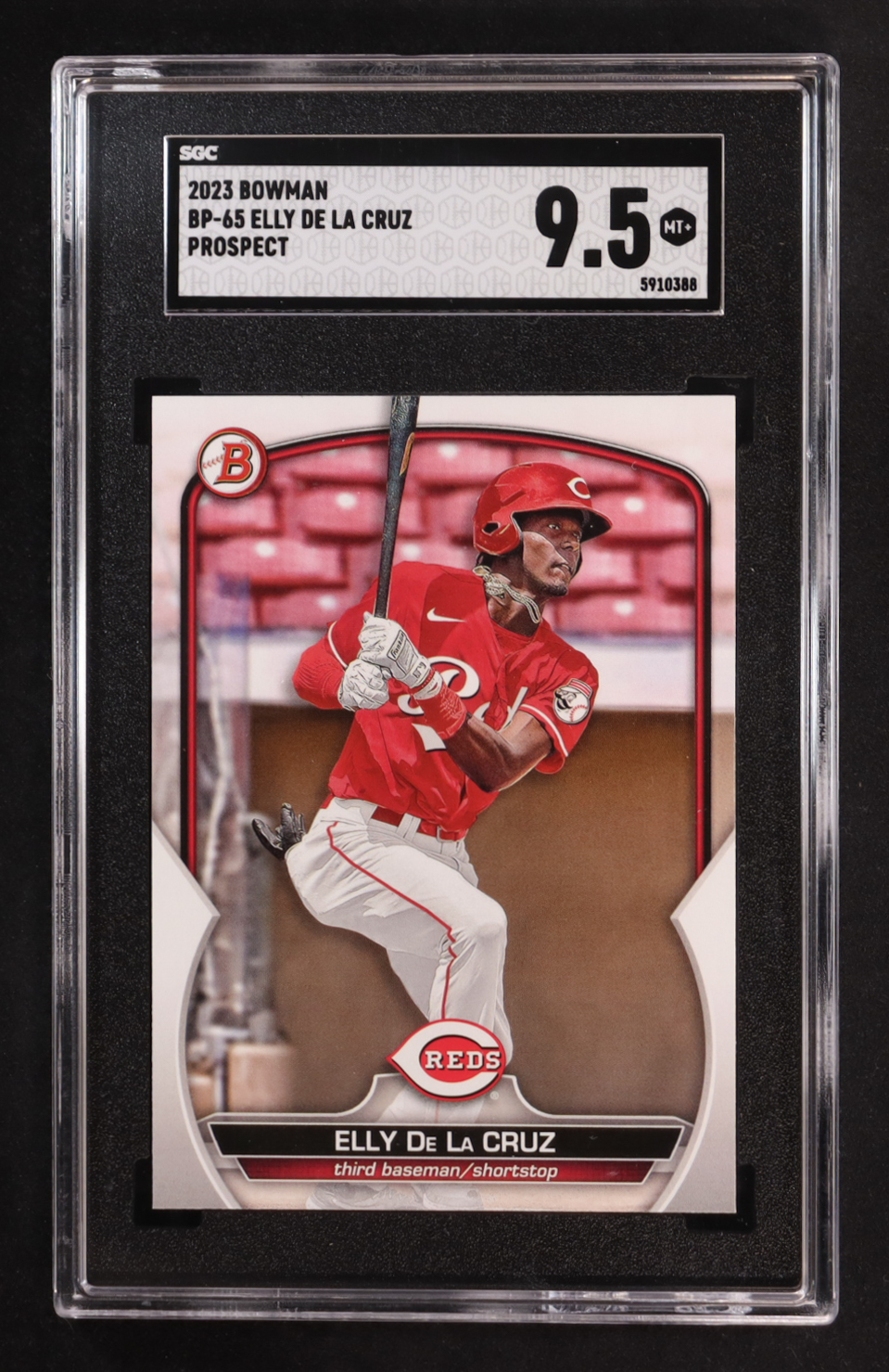 Elly De La Cruz 2023 Bowman Prospect #BP-65 RC (SGC 9.5) at PristineAuction.com Elly De La Cruz 2023 Bowman Prospect #BP-65 RC (SGC 9.5) at PristineAuction.com