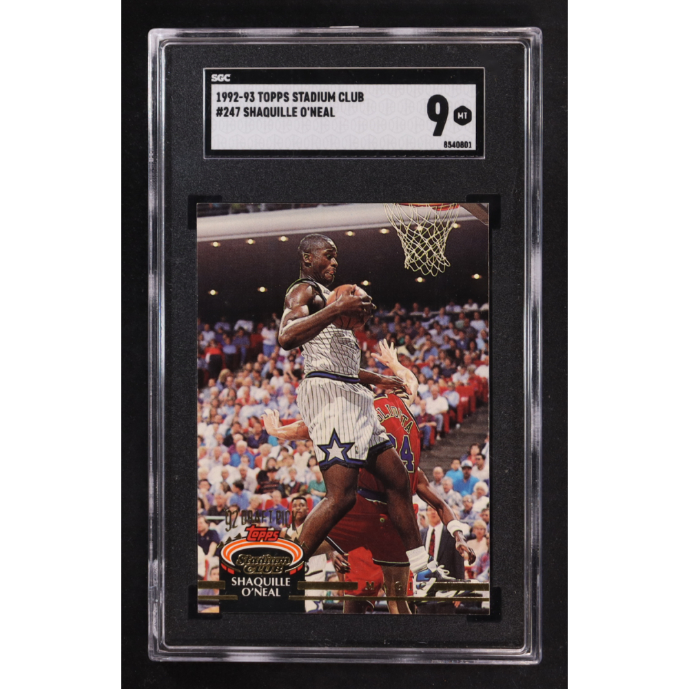 Shaquille O'Neal 1992-93 Topps Stadium Club #247 RC (SGC 9) at PristineAuction.com