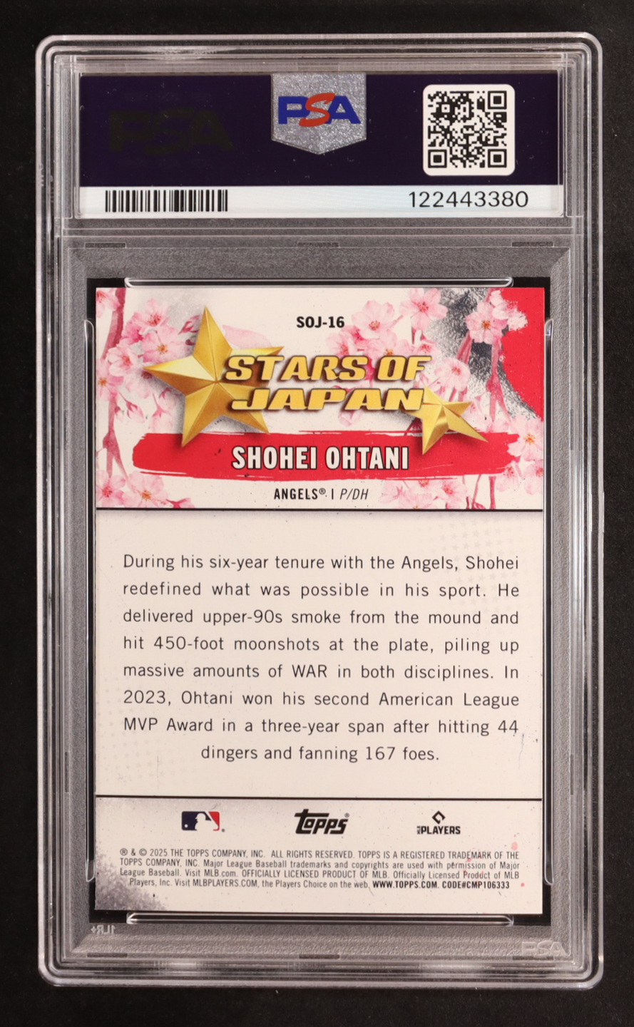 Shohei Ohtani 2025 Topps Tokyo Series Stars of Japan #SOJ16 (PSA 10) at PristineAuction.com Shohei Ohtani 2025 Topps Tokyo Series Stars of Japan #SOJ16 (PSA 10) at PristineAuction.com