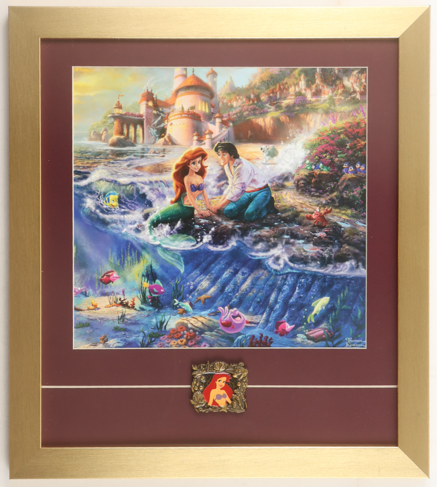 Thomas Kinkade "The Little Mermaid" Custom Framed Print Display with Glass Pin at PristineAuction.com Thomas Kinkade "The Little Mermaid" Custom Framed Print Display with Glass Pin at PristineAuction.com