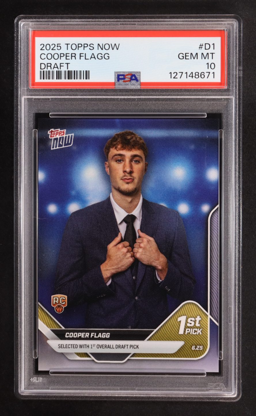 Cooper Flagg 2025-26 Topps Now #D1 RC (PSA 10) at PristineAuction.com Cooper Flagg 2025-26 Topps Now #D1 RC (PSA 10) at PristineAuction.com
