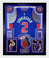 Cade Cunningham Signed Pistons Custom Framed LED Backlit Nike Jersey Display Inscribed "2021 #1 Pick" & (2) PSA 10 Graded Rookie Cards (Fanatics) at PristineAuction.com