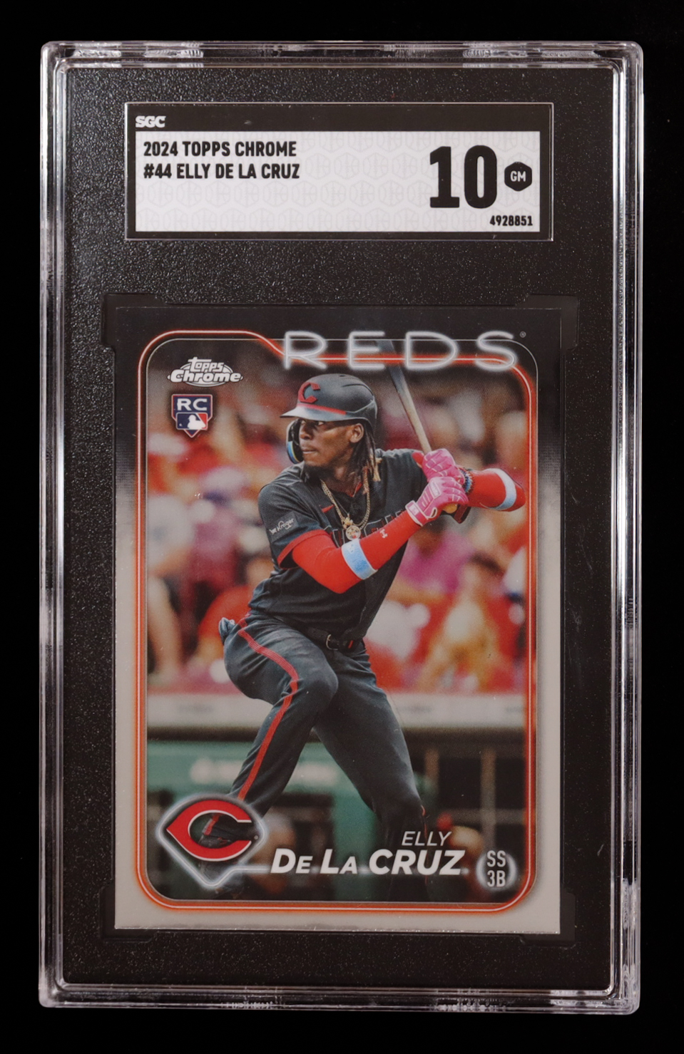 Elly De La Cruz 2024 Topps Chrome #44 RC (SGC 10) at PristineAuction.com Elly De La Cruz 2024 Topps Chrome #44 RC (SGC 10) at PristineAuction.com