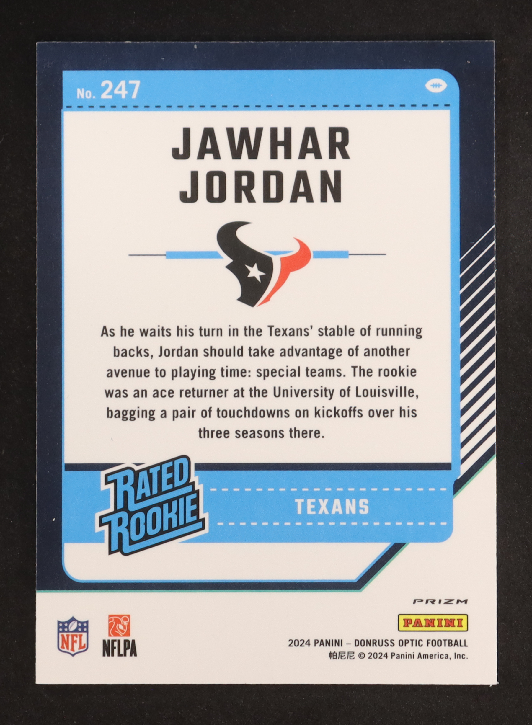 Jawhar Jordan 2024 Donruss Optic Jazz #247 RR RC at PristineAuction.com Jawhar Jordan 2024 Donruss Optic Jazz #247 RR RC at PristineAuction.com