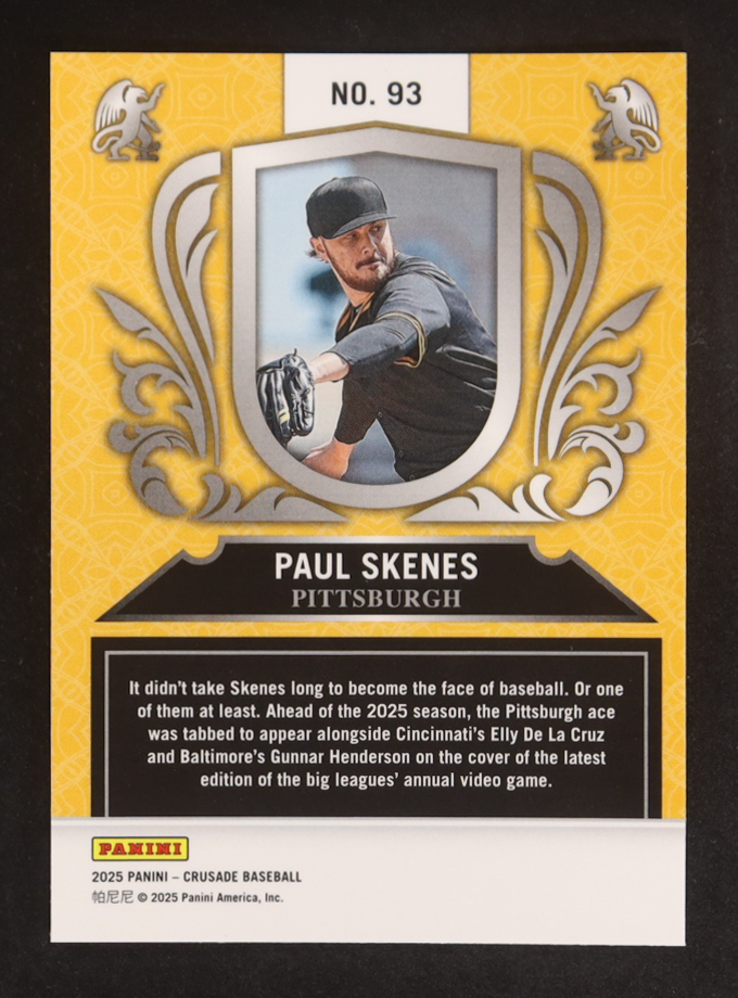 Paul Skenes 2025 Panini Crusade Crusade #93 at PristineAuction.com Paul Skenes 2025 Panini Crusade Crusade #93 at PristineAuction.com