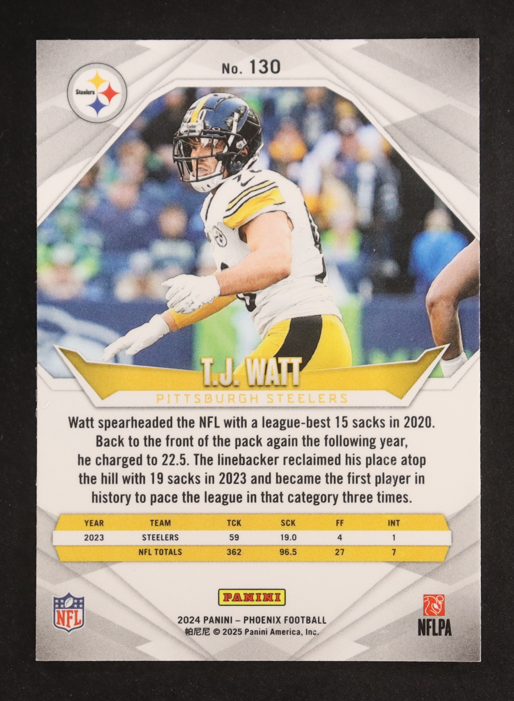 T.J. Watt 2024 Panini Phoenix Orange #130 at PristineAuction.com T.J. Watt 2024 Panini Phoenix Orange #130 at PristineAuction.com