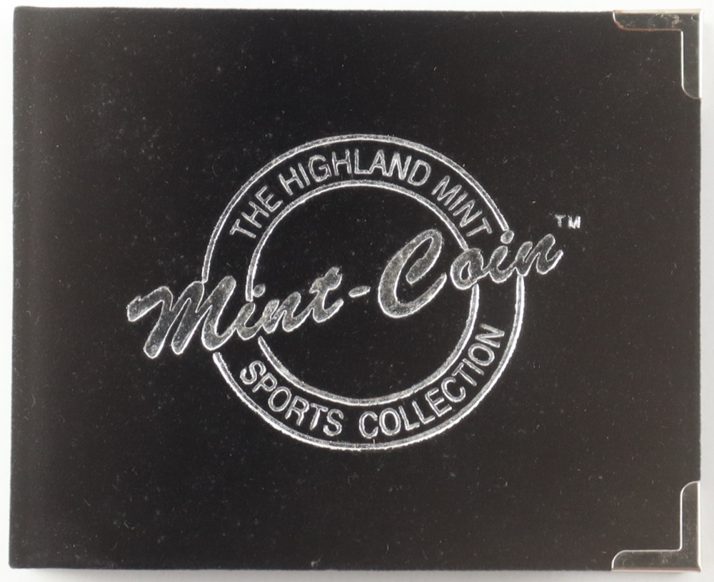 Emmitt Smith LE The Highland Mint Magnum Series 4 Troy Oz. Fine Silver Mint-Coin with Display Case at PristineAuction.com Emmitt Smith LE The Highland Mint Magnum Series 4 Troy Oz. Fine Silver Mint-Coin with Display Case at PristineAuction.com