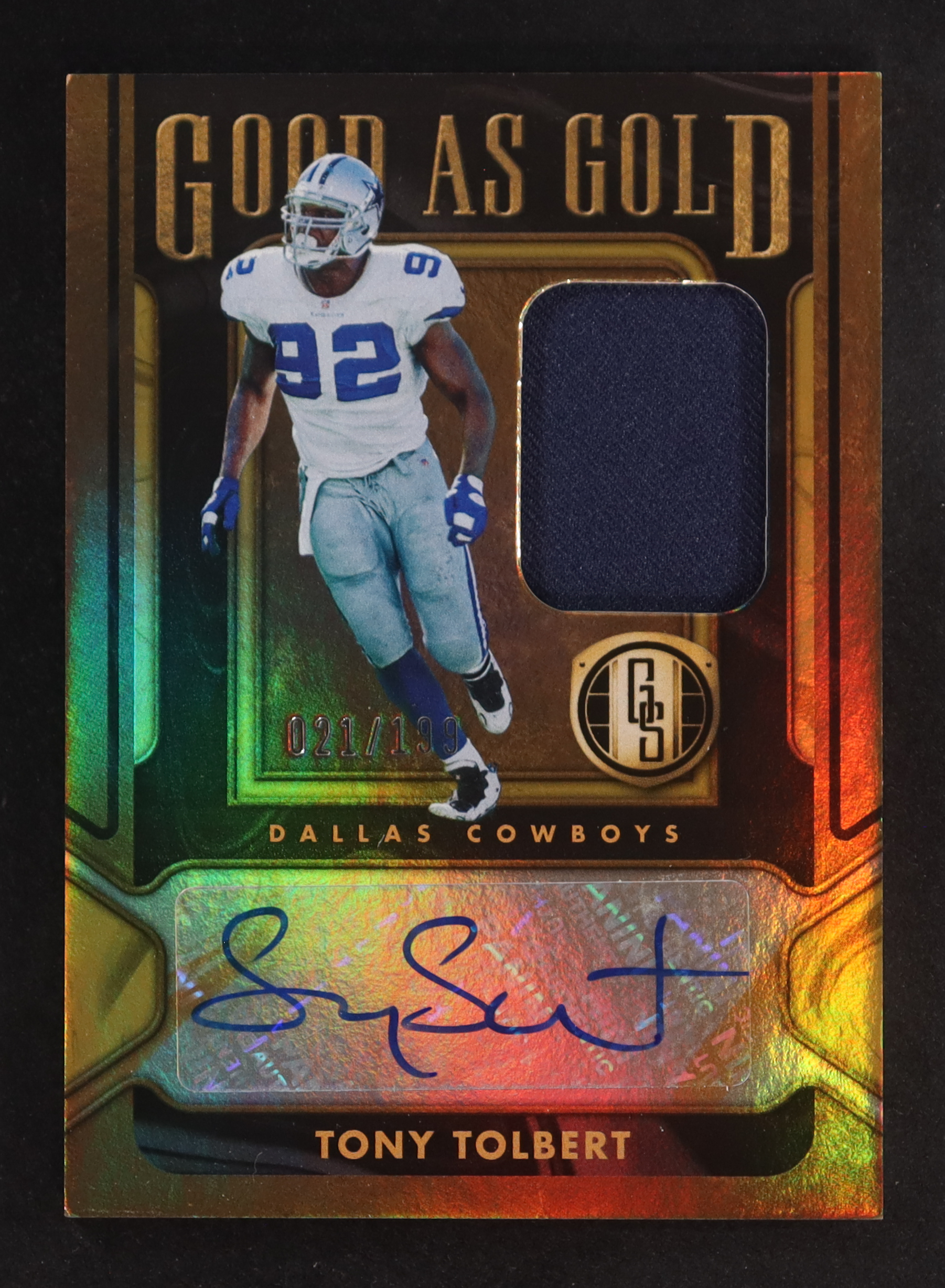 Tony Tolbert 2024 Panini Gold Standard Good as Gold Jersey Autographs #12 #021/199 at PristineAuction.com Tony Tolbert 2024 Panini Gold Standard Good as Gold Jersey Autographs #12 #021/199 at PristineAuction.com