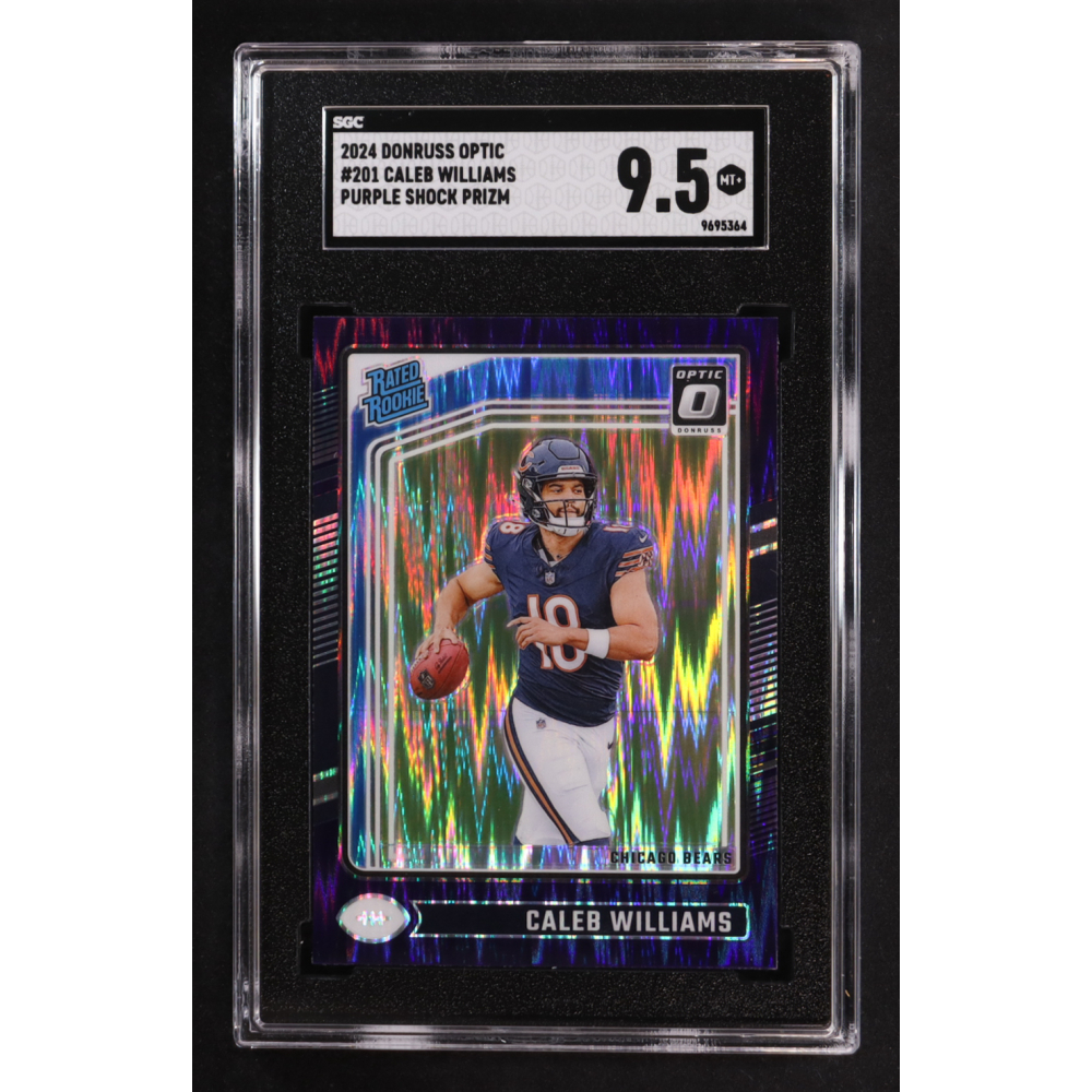 Caleb Williams 2024 Panini Donruss Optic Purple Shock Prizm #201 RC (SGC 9.5) at PristineAuction.com