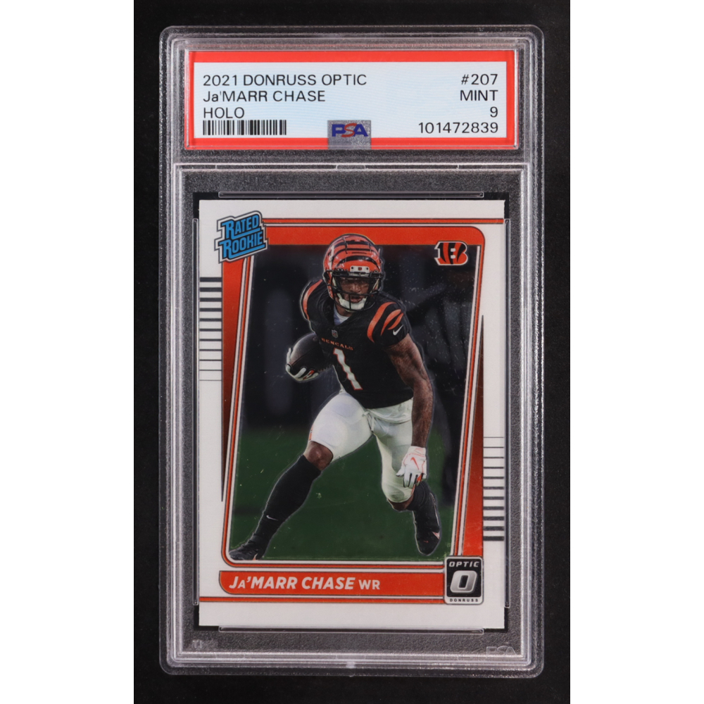 Ja'Marr Chase 2021 Panini Donruss Optic Holo RR #337 RC (PSA 9) at PristineAuction.com