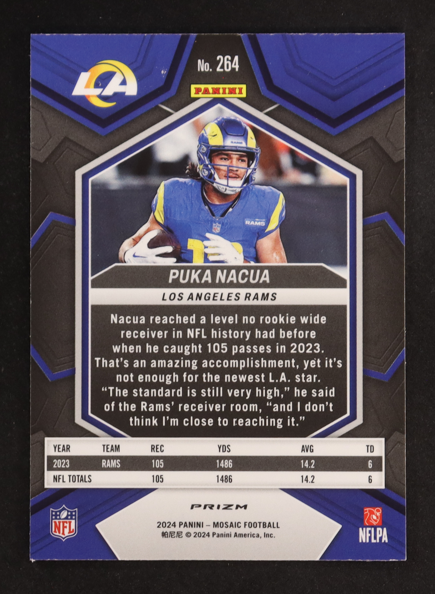 Puka Nacua 2024 Panini Mosaic Silver #264 NP at PristineAuction.com Puka Nacua 2024 Panini Mosaic Silver #264 NP at PristineAuction.com