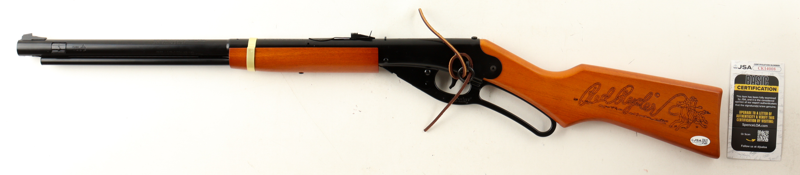 Peter Billingsley Signed "A Christmas Story" Daisy Red Ryder BB Gun Inscribed "Don't Shoot Your Eye Out" (JSA) at PristineAuction.com Peter Billingsley Signed "A Christmas Story" Daisy Red Ryder BB Gun Inscribed "Don't Shoot Your Eye Out" (JSA) at PristineAuction.com