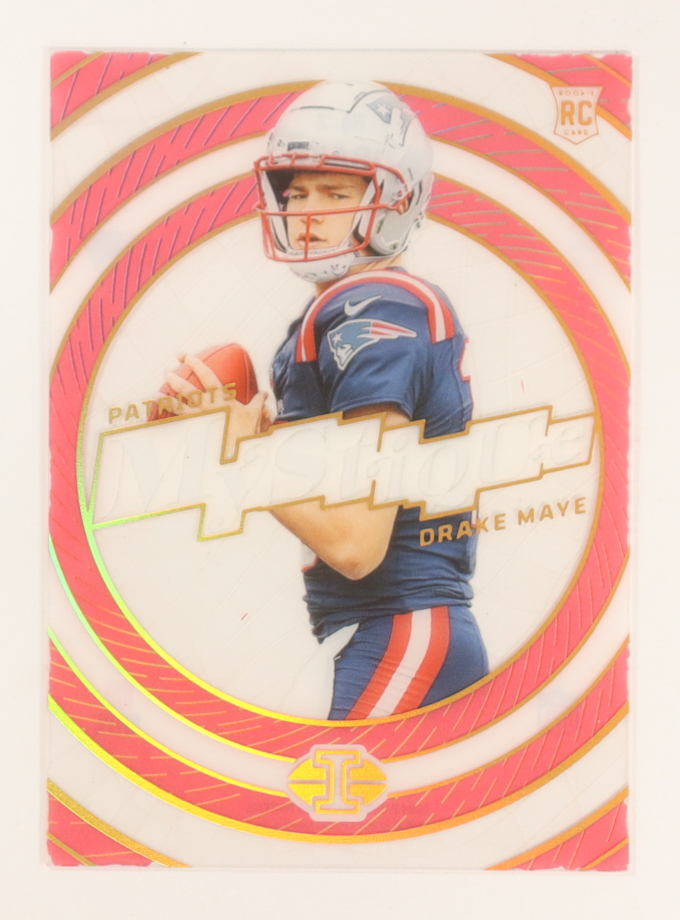 Drake Maye 2024 Panini Illusions Mystique Pink #2 RC #142/399 at PristineAuction.com Drake Maye 2024 Panini Illusions Mystique Pink #2 RC #142/399 at PristineAuction.com