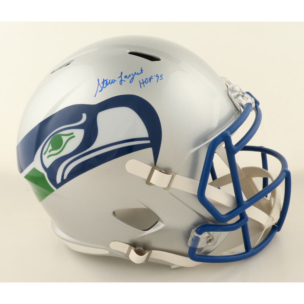 Steve Largent Signed Seahawks Full-Size Throwback Alternate Speed Helmet Inscribed "HOF '95" (Schwartz) at PristineAuction.com