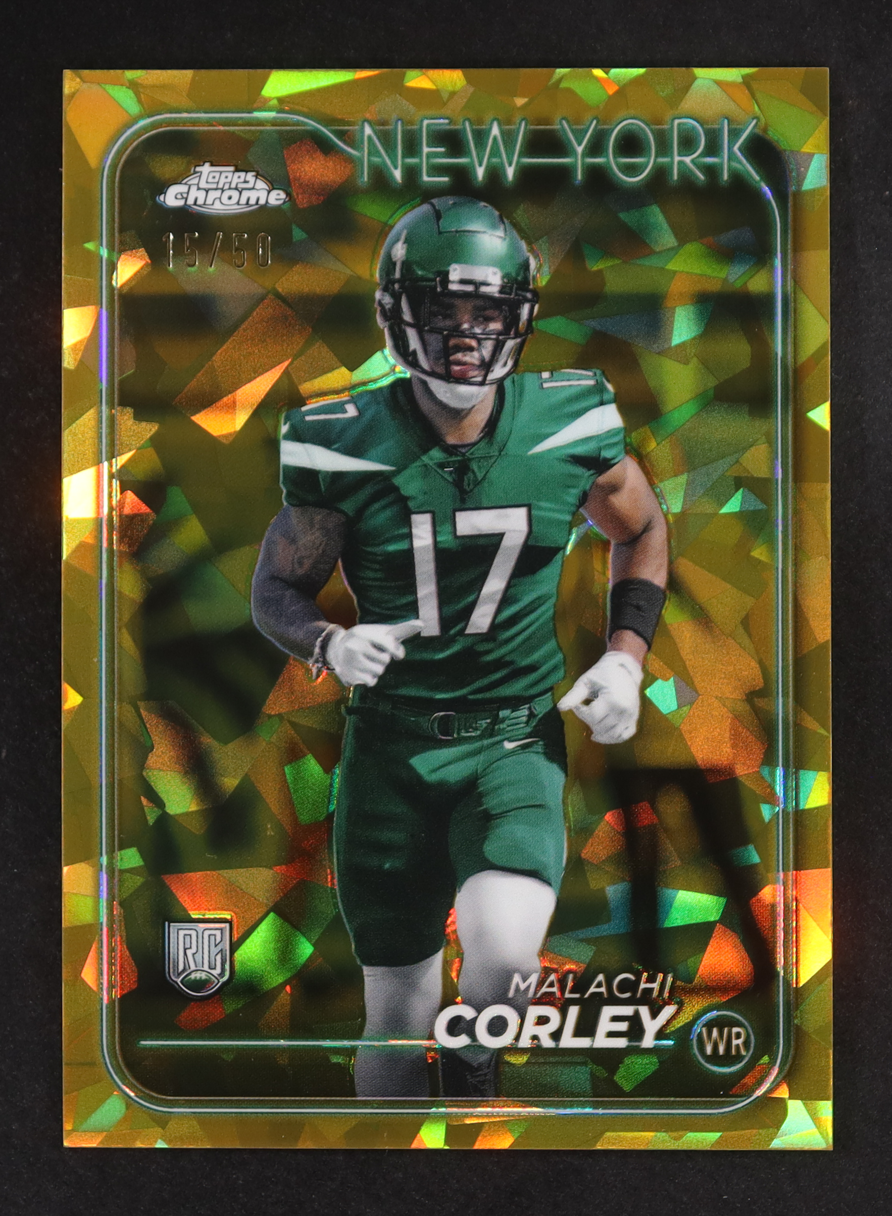 Malachi Corley 2024 Topps Chrome Sapphire Gold #224 #15/50 RC at PristineAuction.com Malachi Corley 2024 Topps Chrome Sapphire Gold #224 #15/50 RC at PristineAuction.com