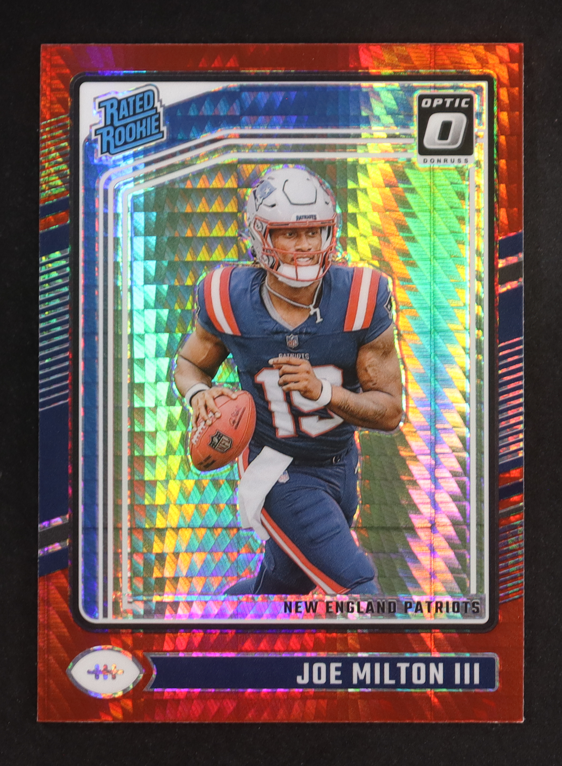 Joe Milton III 2024 Donruss Optic Red Hyper #255 RR RC at PristineAuction.com Joe Milton III 2024 Donruss Optic Red Hyper #255 RR RC at PristineAuction.com