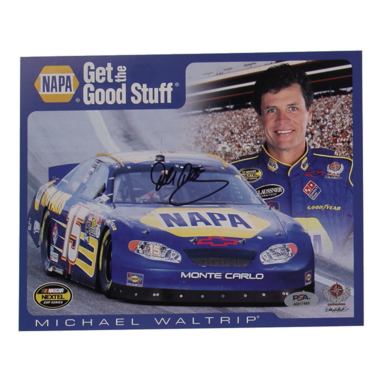 Michael Waltrip Signed NASCAR 8x10 Photocard (PSA) at PristineAuction.com Michael Waltrip Signed NASCAR 8x10 Photocard (PSA) at PristineAuction.com