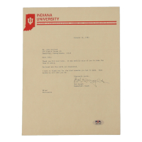 Bob Knight Signed 1983 Indiana Hoosiers Letter (PSA) at PristineAuction.com