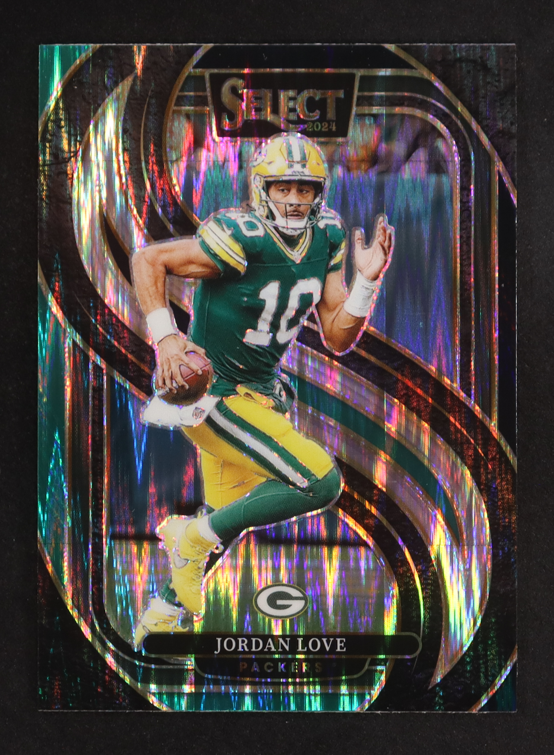 Jordan Love 2024 Select Prizm Black and Green Shock #172 at PristineAuction.com Jordan Love 2024 Select Prizm Black and Green Shock #172 at PristineAuction.com