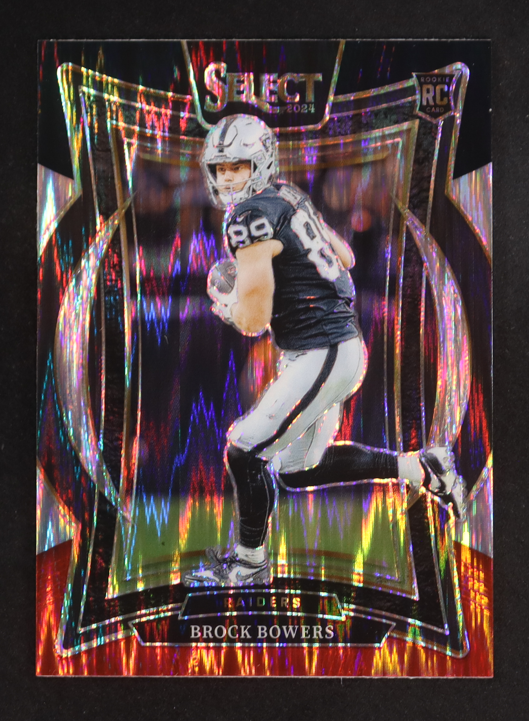 Brock Bowers 2024 Select Prizm Black and Red Shock #31 RC at PristineAuction.com Brock Bowers 2024 Select Prizm Black and Red Shock #31 RC at PristineAuction.com