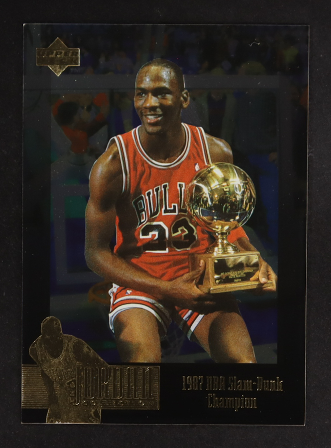 Michael Jordan 1995-96 Upper Deck Jordan Collection #JC5 / Slam Dunk Champion 1987 at PristineAuction.com Michael Jordan 1995-96 Upper Deck Jordan Collection #JC5 / Slam Dunk Champion 1987 at PristineAuction.com