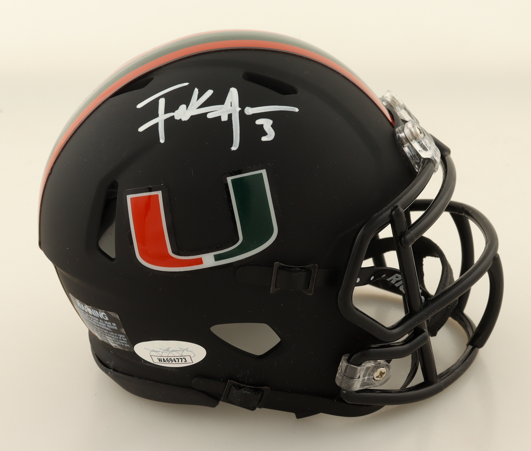 Frank Gore Signed Miami Hurricanes Matte Black Speed Mini Helmet (JSA) at PristineAuction.com Frank Gore Signed Miami Hurricanes Matte Black Speed Mini Helmet (JSA) at PristineAuction.com