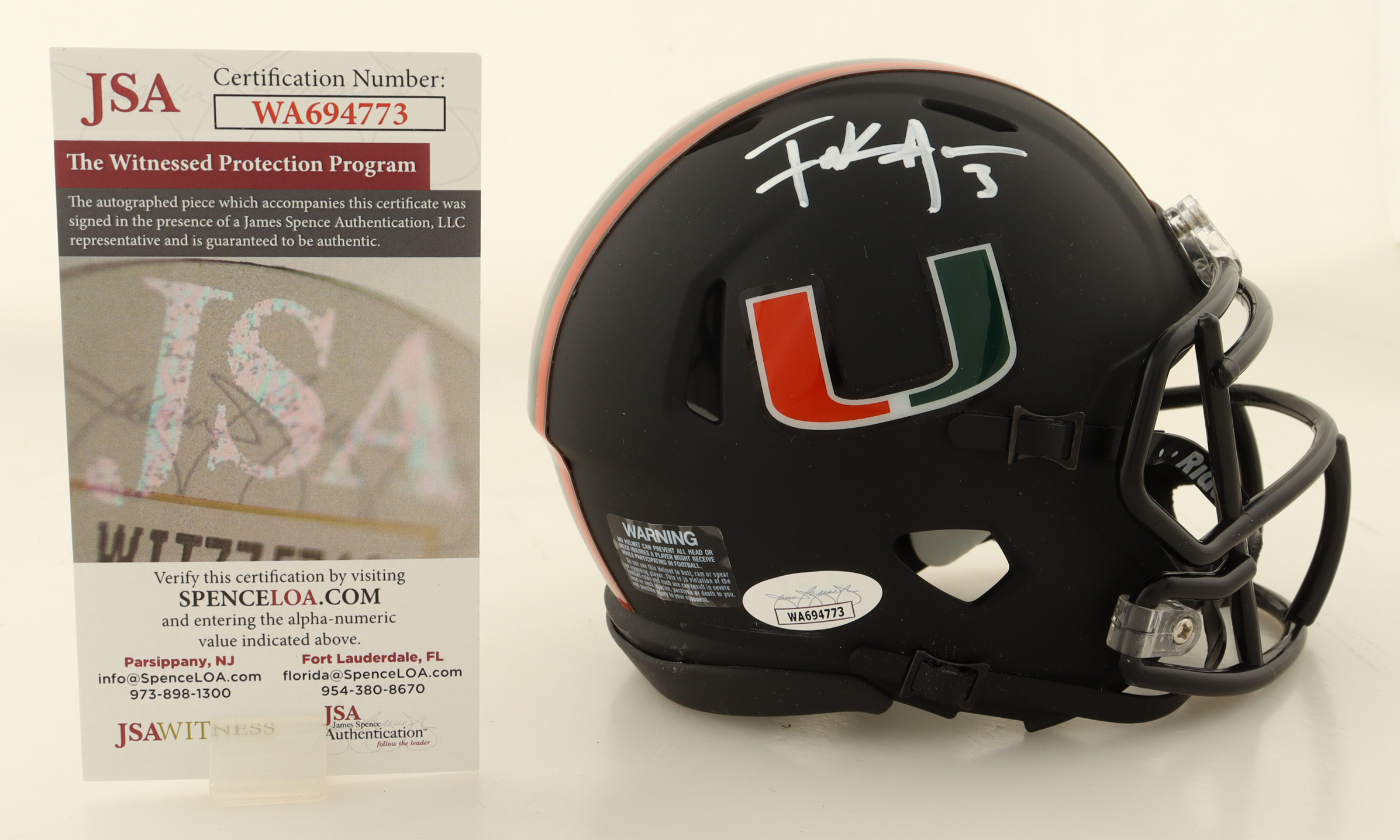 Frank Gore Signed Miami Hurricanes Matte Black Speed Mini Helmet (JSA) at PristineAuction.com Frank Gore Signed Miami Hurricanes Matte Black Speed Mini Helmet (JSA) at PristineAuction.com