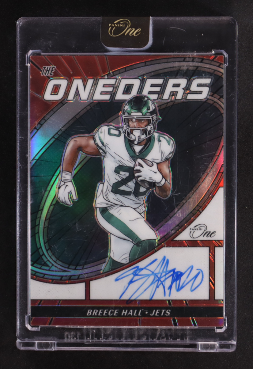 Breece Hall 2023 Panini One The Oneders Autographs #370 #64/99 at PristineAuction.com Breece Hall 2023 Panini One The Oneders Autographs #370 #64/99 at PristineAuction.com
