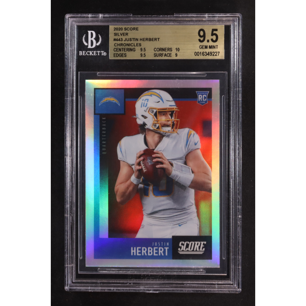 Justin Herbert 2020 Panini Score Silver Chronicles #443 RC (BGS 9.5) at PristineAuction.com