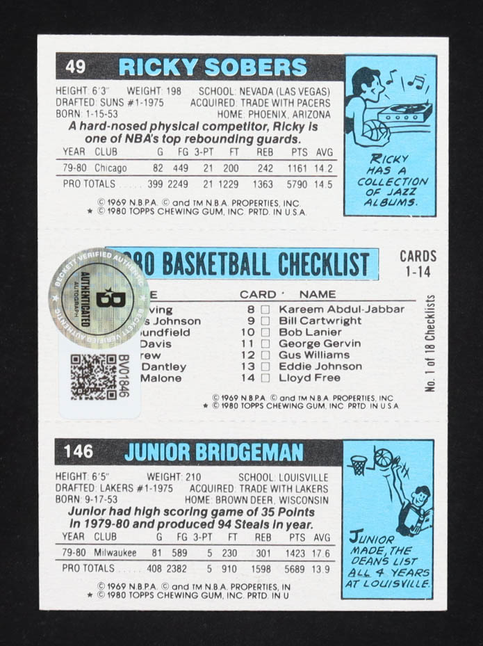 Julius Erving Signed 1980-81 Topps #137 AS (Beckett) at PristineAuction.com Julius Erving Signed 1980-81 Topps #137 AS (Beckett) at PristineAuction.com