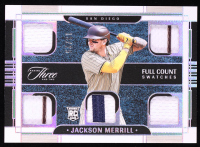 Jackson Merrill 2024 Panini Three and Two Full Count Swatches Holo Silver #7 RC #13/25 at PristineAuction.com