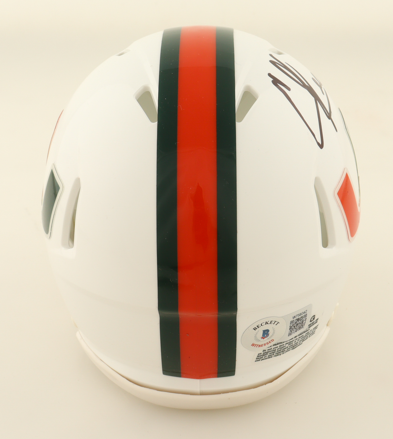 Ed Reed Signed Miami Hurricanes Mini Helmet (Beckett) at PristineAuction.com Ed Reed Signed Miami Hurricanes Mini Helmet (Beckett) at PristineAuction.com