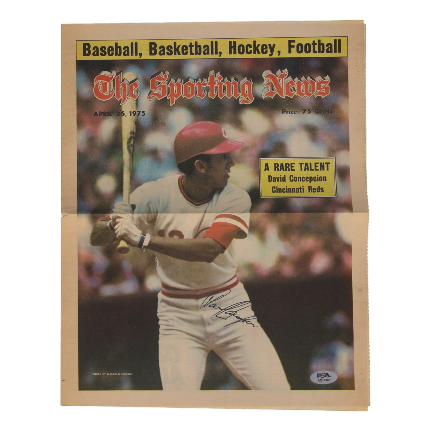 Dave Concepcion Signed 1975 The Sporting News Newspaper (PSA) at PristineAuction.com Dave Concepcion Signed 1975 The Sporting News Newspaper (PSA) at PristineAuction.com