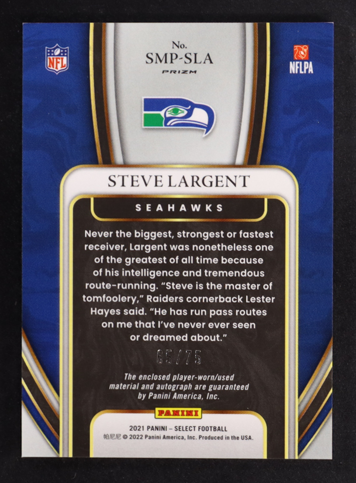 Steve Largent 2021 Select Signature Memorabilia Prizms Blue #SLA #65/75 at PristineAuction.com Steve Largent 2021 Select Signature Memorabilia Prizms Blue #SLA #65/75 at PristineAuction.com