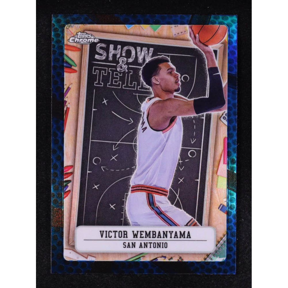 Victor Wembanyama 2024-25 Topps Chrome Show and Tell Blue Basketball Refractors #ST9 at PristineAuction.com