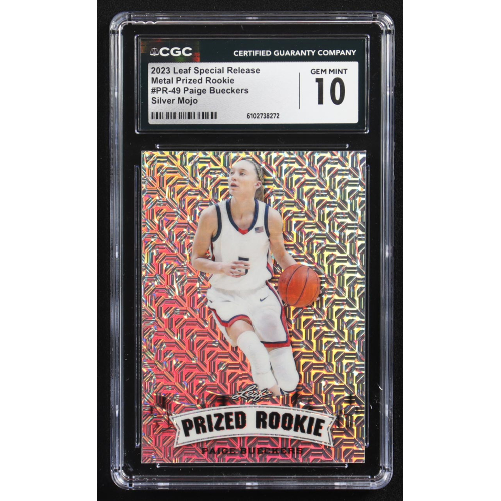 Paige Bueckers 2023 Leaf Metal Special Release Prized Rookie Silver Mojo #PR-49 RC #2/25 (CGC 10) at PristineAuction.com