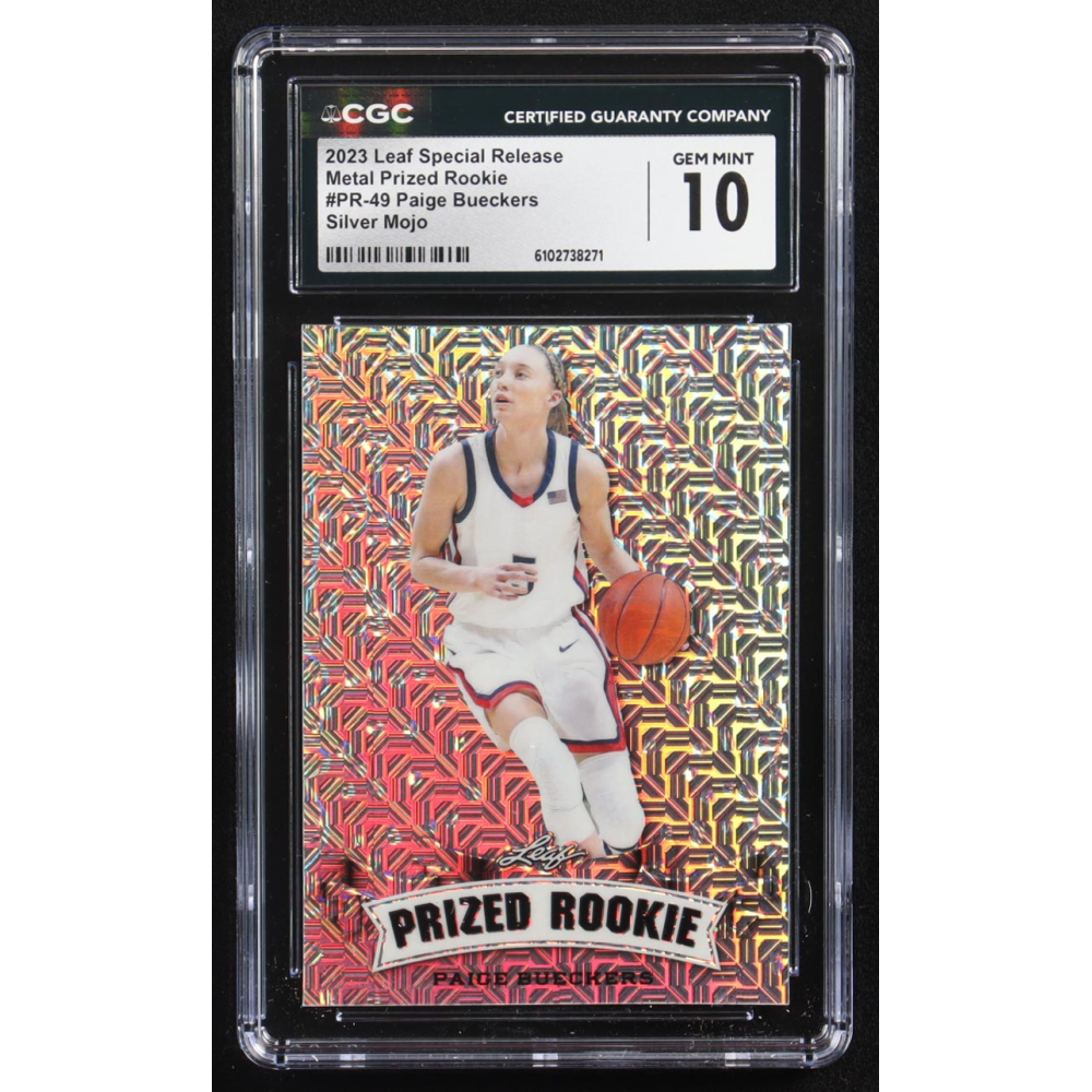 Paige Bueckers 2023 Leaf Metal Special Release Prized Rookie Silver Mojo #PR-49 RC #3/25 (CGC 10) at PristineAuction.com