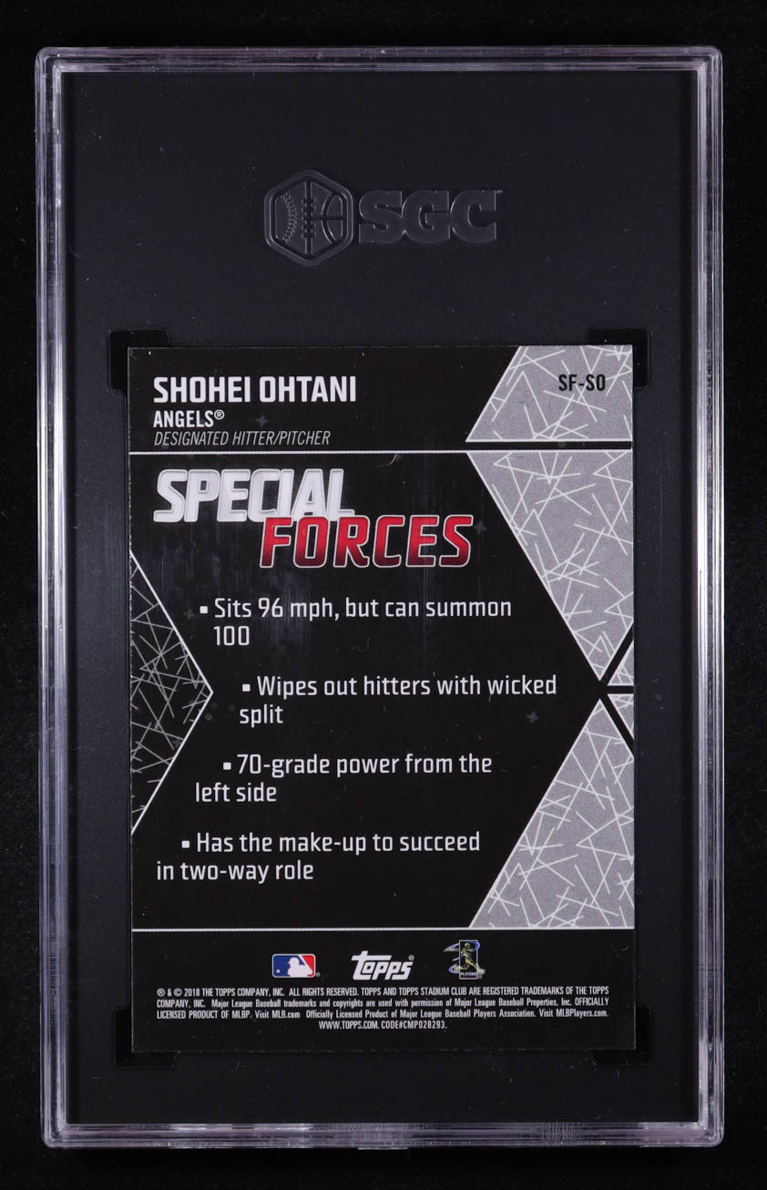 Shohei Ohtani 2018 Stadium Club Special Forces #SFSO RC (SGC 9) at PristineAuction.com Shohei Ohtani 2018 Stadium Club Special Forces #SFSO RC (SGC 9) at PristineAuction.com