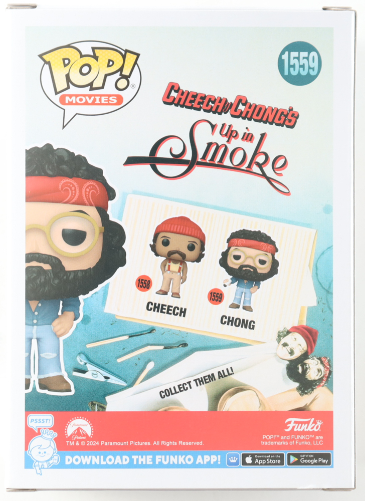 Tommy Chong Signed "Cheech & Chong's: Up in Smoke" #1559 Chong Funko Pop! Vinyl Figure (JSA) at PristineAuction.com Tommy Chong Signed "Cheech & Chong's: Up in Smoke" #1559 Chong Funko Pop! Vinyl Figure (JSA) at PristineAuction.com