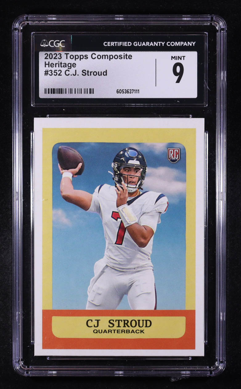 CJ Stroud 2023 Topps Composite #352 HERITAGE RC (CGC 9) at PristineAuction.com CJ Stroud 2023 Topps Composite #352 HERITAGE RC (CGC 9) at PristineAuction.com