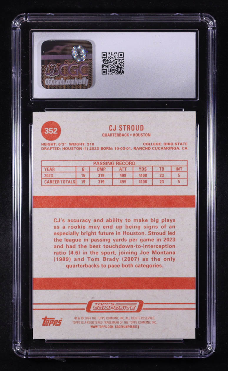 CJ Stroud 2023 Topps Composite #352 HERITAGE RC (CGC 9) at PristineAuction.com CJ Stroud 2023 Topps Composite #352 HERITAGE RC (CGC 9) at PristineAuction.com