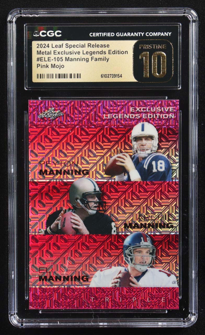 Archie Manning / Peyton Manning / Eli Manning 2024 Leaf Metal Special ...