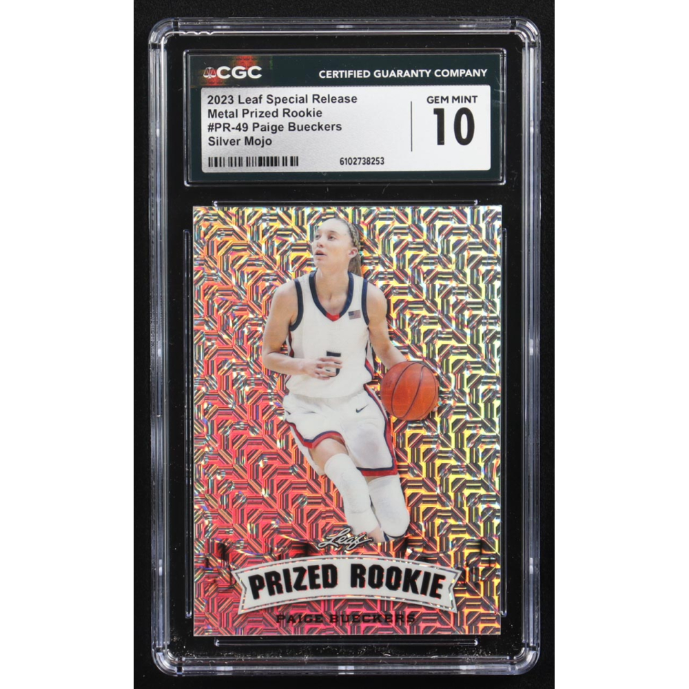 Paige Bueckers 2023 Leaf Metal Special Release Prized Rookie Silver Mojo #PR-49 RC #22/25 (CGC 10) at PristineAuction.com