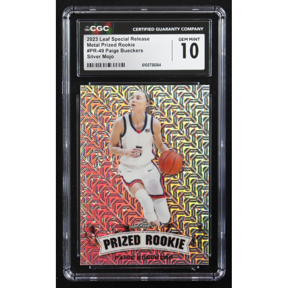 Paige Bueckers 2023 Leaf Metal Special Release Prized Rookie Silver Mojo #PR-49 RC #10/25 (CGC 10) at PristineAuction.com